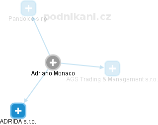  Adriano M. - Vizualizace  propojení osoby a firem v obchodním rejstříku
