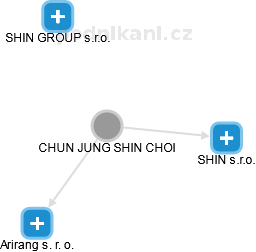 CHUN JUNG SHIN CHOI - Vizualizace  propojení osoby a firem v obchodním rejstříku