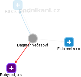 Dagmar Nečasová - Vizualizace  propojení osoby a firem v obchodním rejstříku