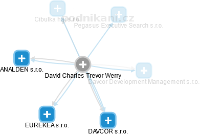 David Charles Trevor Werry - Vizualizace  propojení osoby a firem v obchodním rejstříku