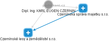 KARL EUGEN CZERNIN - Vizualizace  propojení osoby a firem v obchodním rejstříku