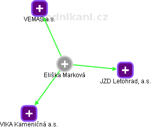  Eliška M. - Vizualizace  propojení osoby a firem v obchodním rejstříku
