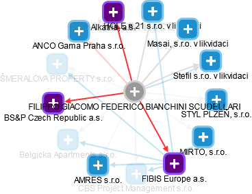  Bianchini F. - Vizualizace  propojení osoby a firem v obchodním rejstříku