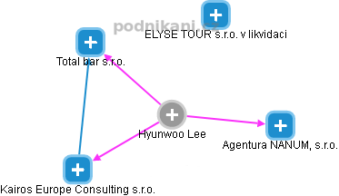  Hyunwoo L. - Vizualizace  propojení osoby a firem v obchodním rejstříku