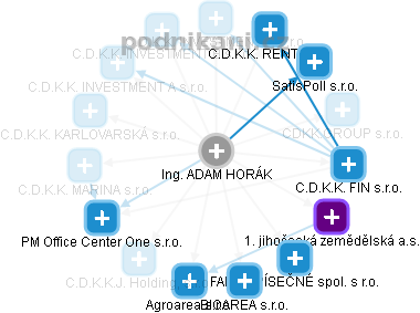 ADAM HORÁK - Vizualizace  propojení osoby a firem v obchodním rejstříku