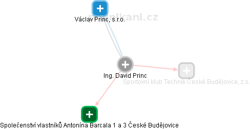 David Princ - Vizualizace  propojení osoby a firem v obchodním rejstříku