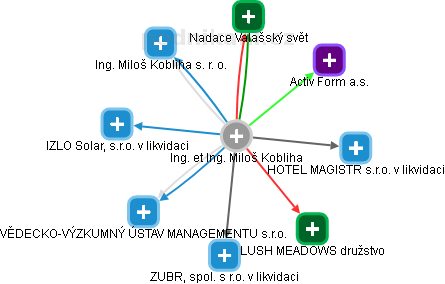  Miloš K. - Vizualizace  propojení osoby a firem v obchodním rejstříku