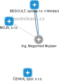 Magomed Muzaev - Vizualizace  propojení osoby a firem v obchodním rejstříku