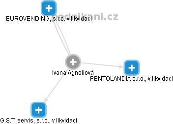  Ivana A. - Vizualizace  propojení osoby a firem v obchodním rejstříku