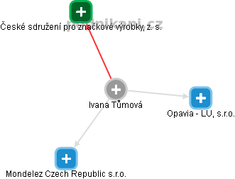  Ivana T. - Vizualizace  propojení osoby a firem v obchodním rejstříku