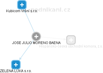 JOSE JULIO MORENO BAENA - Vizualizace  propojení osoby a firem v obchodním rejstříku