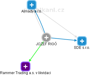 JOZEF RIGÓ - Vizualizace  propojení osoby a firem v obchodním rejstříku