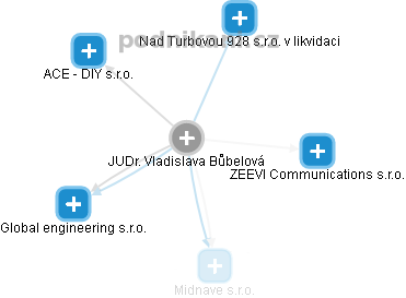  Vladislava B. - Vizualizace  propojení osoby a firem v obchodním rejstříku
