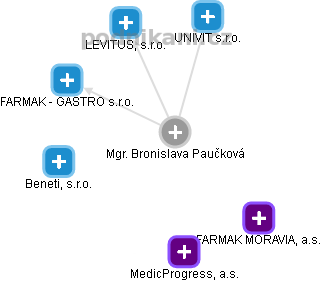  Bronislava P. - Vizualizace  propojení osoby a firem v obchodním rejstříku