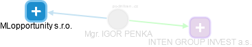 IGOR PENKA - Vizualizace  propojení osoby a firem v obchodním rejstříku