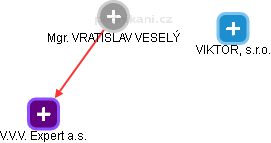  Vratislav V. - Vizualizace  propojení osoby a firem v obchodním rejstříku
