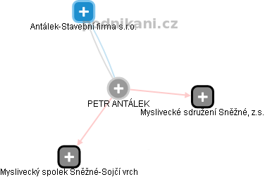  Petr A. - Vizualizace  propojení osoby a firem v obchodním rejstříku