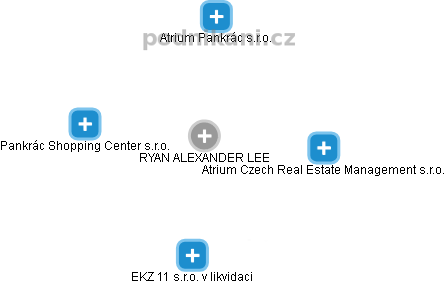 RYAN ALEXANDER LEE - Vizualizace  propojení osoby a firem v obchodním rejstříku