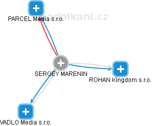 SERGEY MARENIN - Vizualizace  propojení osoby a firem v obchodním rejstříku