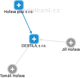 DESTILA, s.r.o. - náhled vizuálního zobrazení vztahů obchodního rejstříku