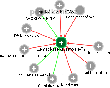 Zemědělské družstvo Nečín - náhled vizuálního zobrazení vztahů obchodního rejstříku