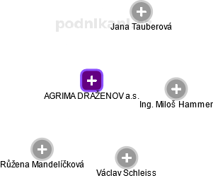AGRIMA DRAŽENOV a.s. - náhled vizuálního zobrazení vztahů obchodního rejstříku