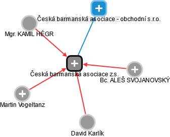 Česká barmanská asociace z.s. - náhled vizuálního zobrazení vztahů obchodního rejstříku
