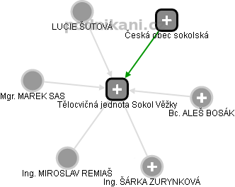 Tělocvičná jednota Sokol Věžky - náhled vizuálního zobrazení vztahů obchodního rejstříku