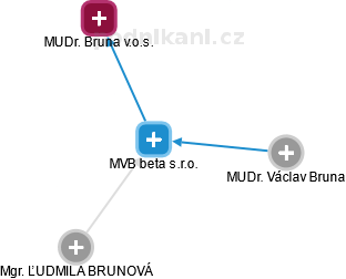 MVB beta s.r.o. - náhled vizuálního zobrazení vztahů obchodního rejstříku