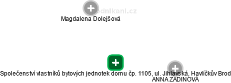 Společenství vlastníků bytových jednotek domu čp. 1105, ul. Jihlavská, Havlíčkův Brod - náhled vizuálního zobrazení vztahů obchodního rejstříku