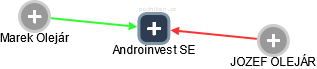 Androinvest SE - náhled vizuálního zobrazení vztahů obchodního rejstříku