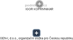 GEN-I, d.o.o., organizační složka pro Českou republiku - náhled vizuálního zobrazení vztahů obchodního rejstříku