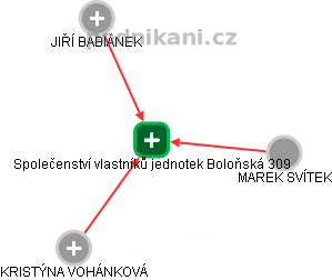 Společenství vlastníků jednotek Boloňská 309 - náhled vizuálního zobrazení vztahů obchodního rejstříku