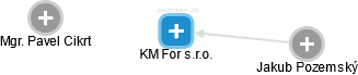 KM For s.r.o. - náhled vizuálního zobrazení vztahů obchodního rejstříku