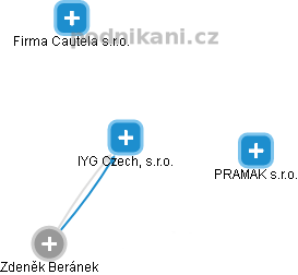 IYG Czech, s.r.o. - náhled vizuálního zobrazení vztahů obchodního rejstříku