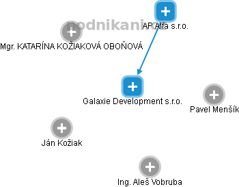 Galaxie Development s.r.o. - náhled vizuálního zobrazení vztahů obchodního rejstříku