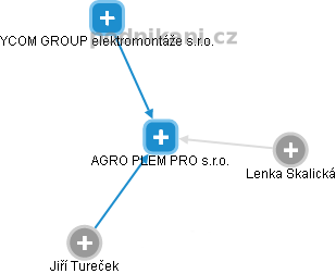 AGRO PLEM PRO s.r.o. - náhled vizuálního zobrazení vztahů obchodního rejstříku