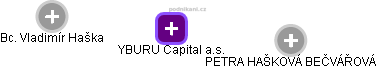YBURU Capital a.s. - náhled vizuálního zobrazení vztahů obchodního rejstříku