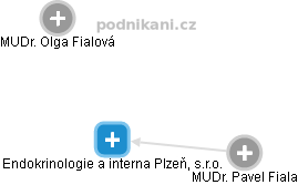 Endokrinologie a interna Plzeň, s.r.o. - náhled vizuálního zobrazení vztahů obchodního rejstříku