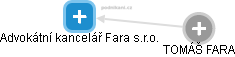 Advokátní kancelář Fara s.r.o. - náhled vizuálního zobrazení vztahů obchodního rejstříku