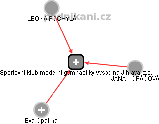 Sportovní klub moderní gymnastiky Vysočina Jihlava, z.s. - náhled vizuálního zobrazení vztahů obchodního rejstříku