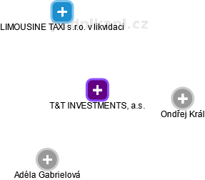 T&T INVESTMENTS, a.s. - náhled vizuálního zobrazení vztahů obchodního rejstříku