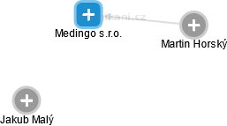 Medingo s.r.o. - náhled vizuálního zobrazení vztahů obchodního rejstříku
