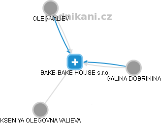BAKE-BAKE HOUSE s.r.o. - náhled vizuálního zobrazení vztahů obchodního rejstříku