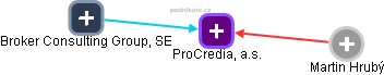 ProCredia, a.s. - náhled vizuálního zobrazení vztahů obchodního rejstříku