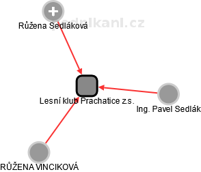Lesní klub Prachatice z.s. - náhled vizuálního zobrazení vztahů obchodního rejstříku