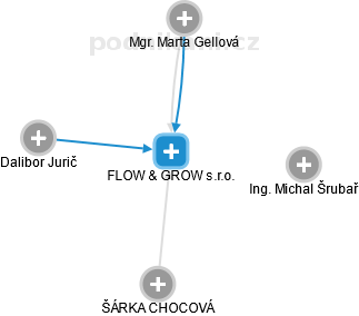 FLOW & GROW s.r.o. - náhled vizuálního zobrazení vztahů obchodního rejstříku