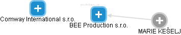 BEE Production s.r.o. - náhled vizuálního zobrazení vztahů obchodního rejstříku