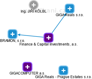Finance & Capital Investments, a.s. - náhled vizuálního zobrazení vztahů obchodního rejstříku