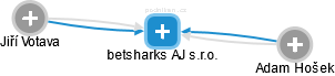 betsharks AJ s.r.o. - náhled vizuálního zobrazení vztahů obchodního rejstříku